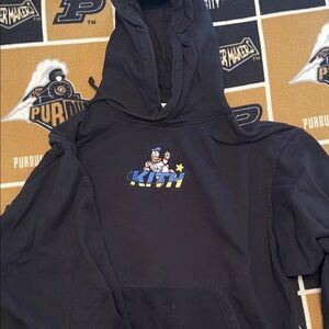 Kith Black Hoodie with Multicolor Donald Duck Chest Graphic Preowned size large